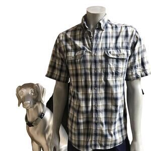 Carhartt Button Down Plaid Short Sleeve Cotton Shirt Men's Size Medium
